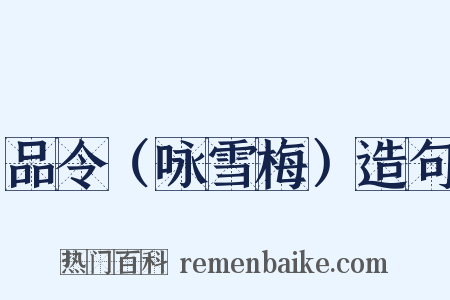 品令（咏雪梅）造句是什么意思的图片